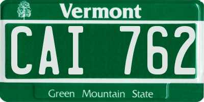 VT license plate CAI762
