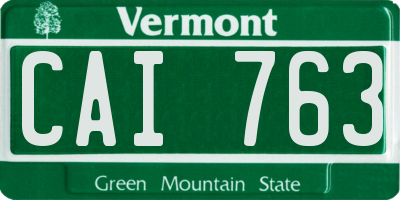 VT license plate CAI763