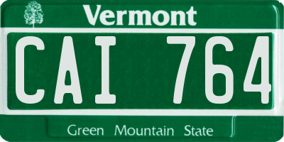 VT license plate CAI764