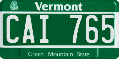 VT license plate CAI765