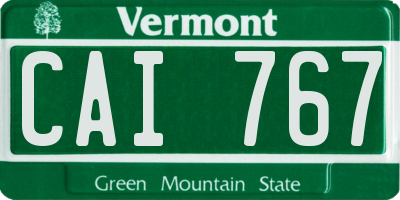 VT license plate CAI767