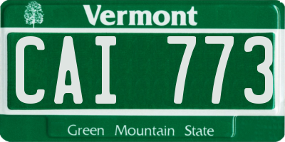 VT license plate CAI773