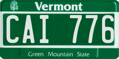 VT license plate CAI776