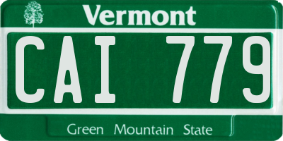 VT license plate CAI779