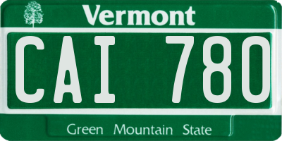 VT license plate CAI780