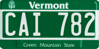 VT license plate CAI782