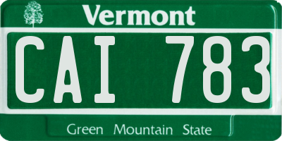 VT license plate CAI783