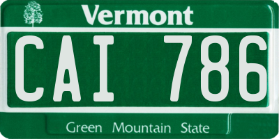 VT license plate CAI786