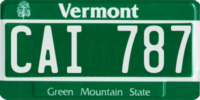 VT license plate CAI787