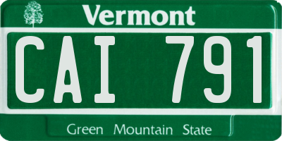 VT license plate CAI791