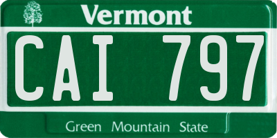 VT license plate CAI797