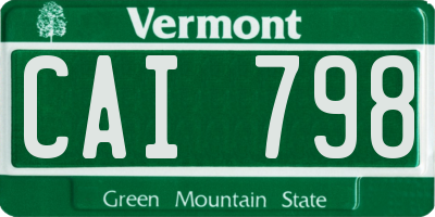 VT license plate CAI798