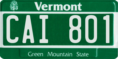 VT license plate CAI801