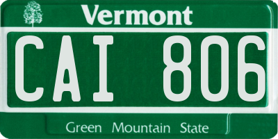 VT license plate CAI806