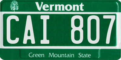 VT license plate CAI807