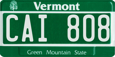 VT license plate CAI808