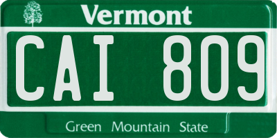VT license plate CAI809