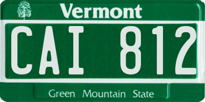 VT license plate CAI812