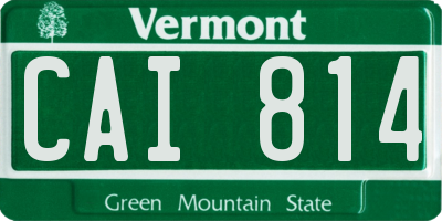 VT license plate CAI814