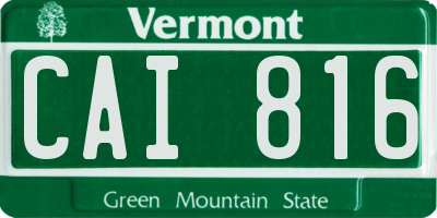 VT license plate CAI816