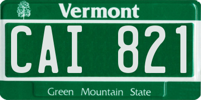 VT license plate CAI821