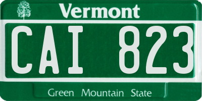 VT license plate CAI823