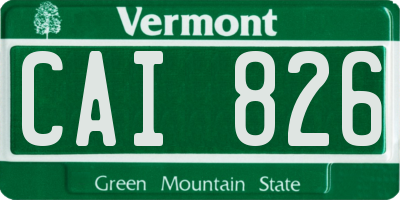 VT license plate CAI826