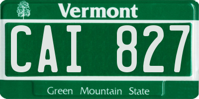 VT license plate CAI827