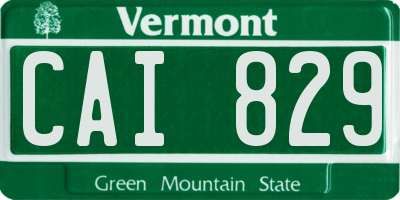 VT license plate CAI829