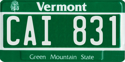 VT license plate CAI831