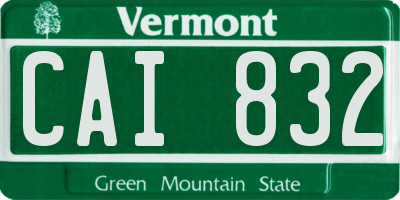 VT license plate CAI832