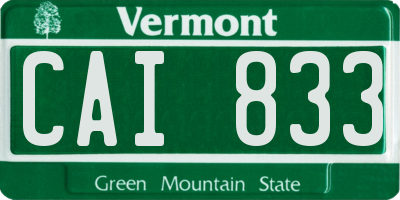 VT license plate CAI833