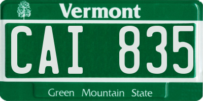 VT license plate CAI835