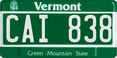 VT license plate CAI838
