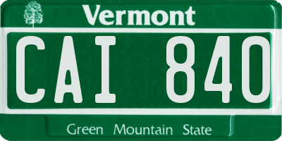 VT license plate CAI840