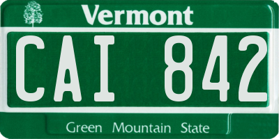 VT license plate CAI842