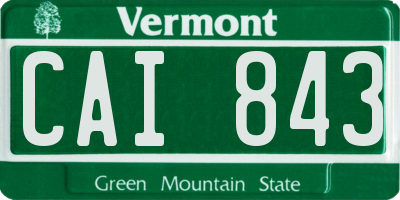 VT license plate CAI843