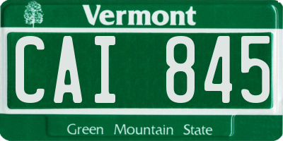 VT license plate CAI845
