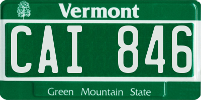 VT license plate CAI846