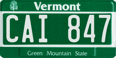 VT license plate CAI847