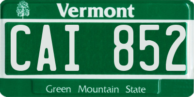 VT license plate CAI852