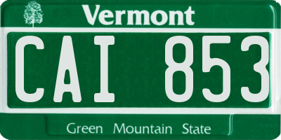 VT license plate CAI853