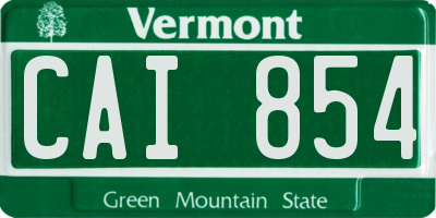 VT license plate CAI854