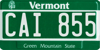 VT license plate CAI855