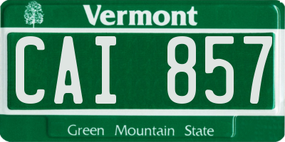 VT license plate CAI857