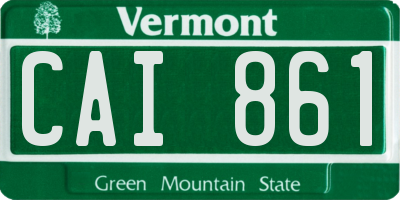 VT license plate CAI861