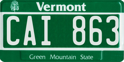VT license plate CAI863