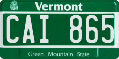 VT license plate CAI865