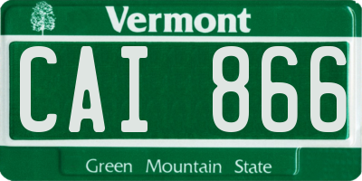 VT license plate CAI866