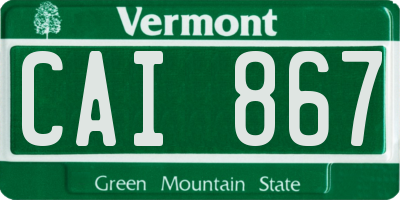 VT license plate CAI867